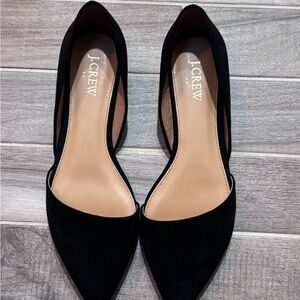 J. Crew Factory Zoe Black Sueded D’Orsay Flat - Size 8